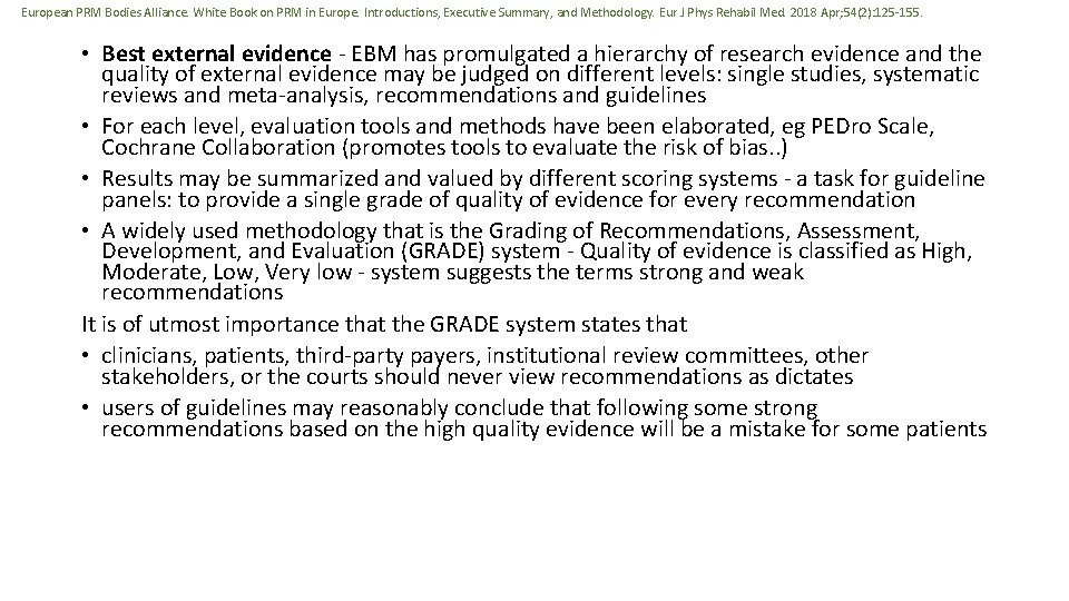 European PRM Bodies Alliance. White Book on PRM in Europe. Introductions, Executive Summary, and
