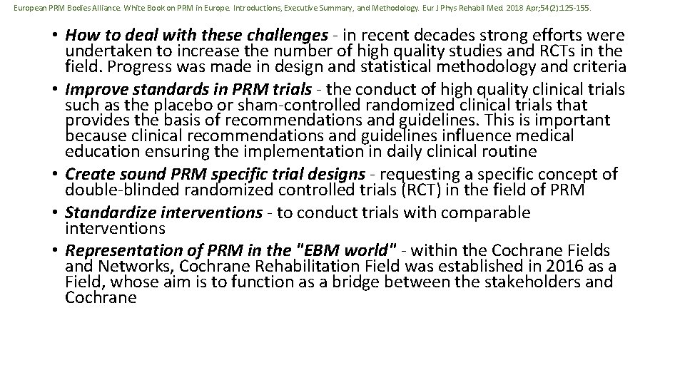 European PRM Bodies Alliance. White Book on PRM in Europe. Introductions, Executive Summary, and