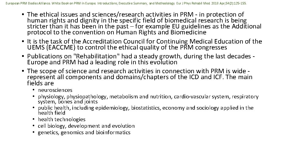 European PRM Bodies Alliance. White Book on PRM in Europe. Introductions, Executive Summary, and