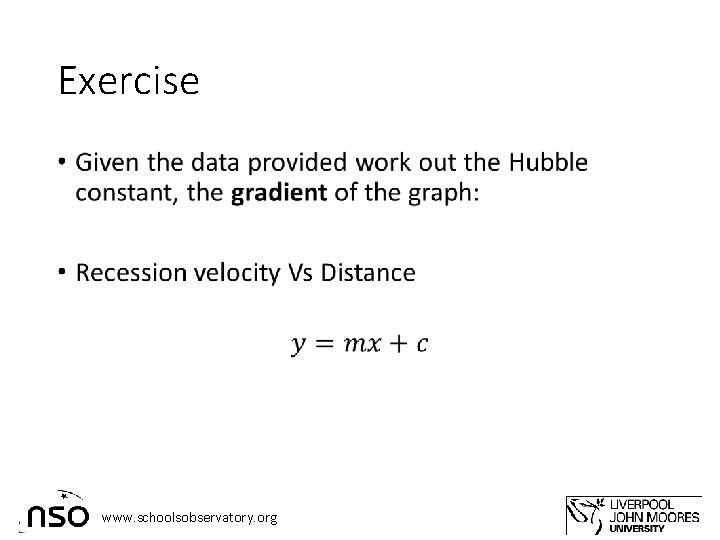 Exercise • www. schoolsobservatory. org 