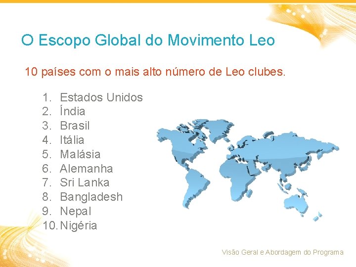 O Escopo Global do Movimento Leo 10 países com o mais alto número de