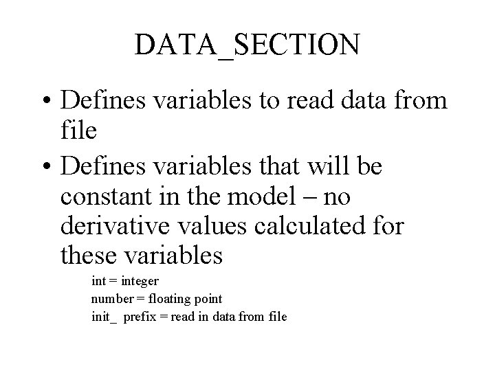 An Introduction to AD Model Builder Files Input