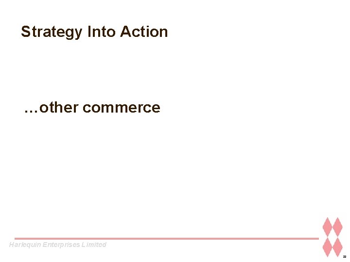 Strategy Into Action …other commerce Harlequin Enterprises Limited 22 