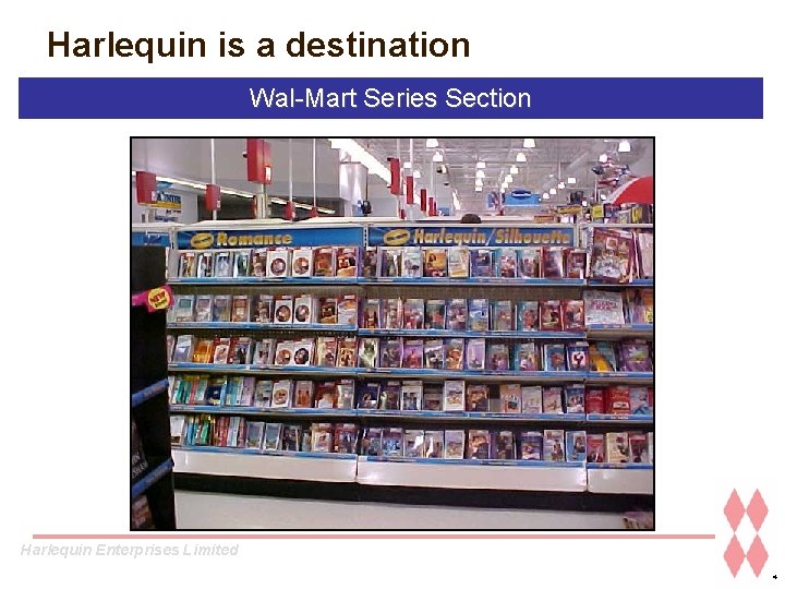 Harlequin is a destination Wal-Mart Series Section Harlequin Enterprises Limited 4 