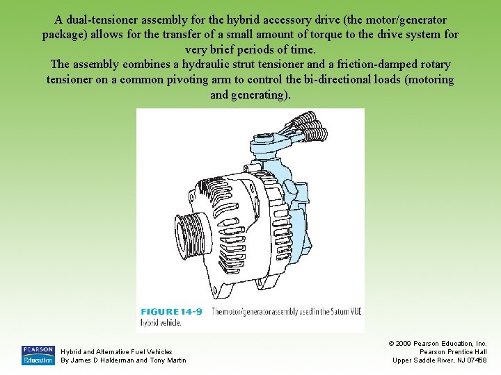 A dual-tensioner assembly for the hybrid accessory drive (the motor/generator package) allows for the