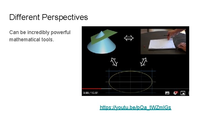 Different Perspectives Can be incredibly powerful mathematical tools. https: //youtu. be/p. Qa_t. WZml. Gs