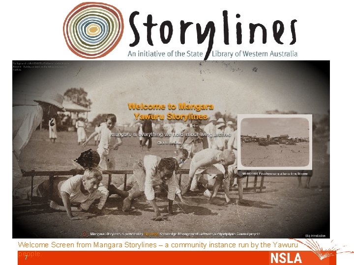 Welcome Screen from Mangara Storylines – a community instance run by the Yawuru people.