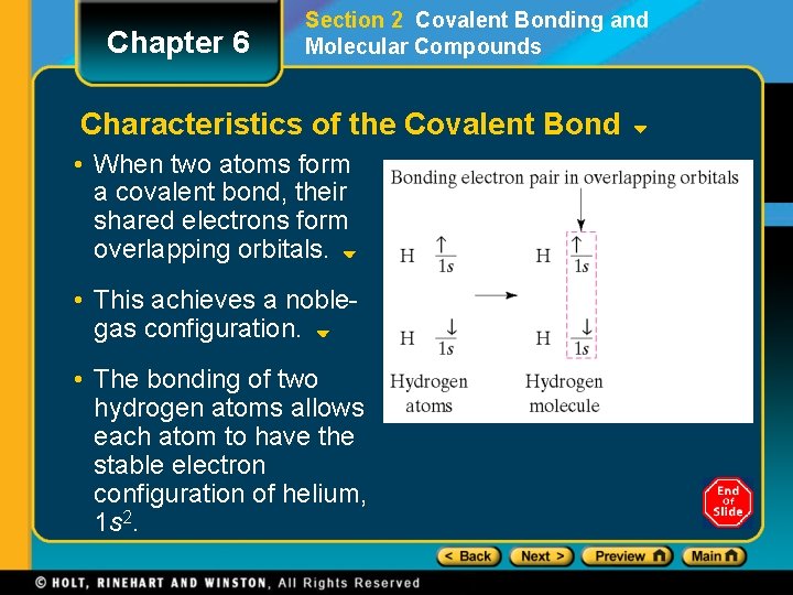 Chapter 6 Section 2 Covalent Bonding and Molecular Compounds Characteristics of the Covalent Bond