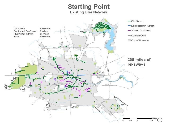 Starting Point Existing Bike Network 259 miles of bikeways 
