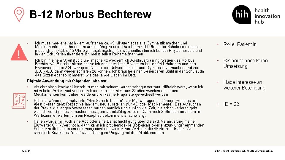 B-12 Morbus Bechterew • Ich muss morgens nach dem Aufstehen ca. 45 Minuten spezielle