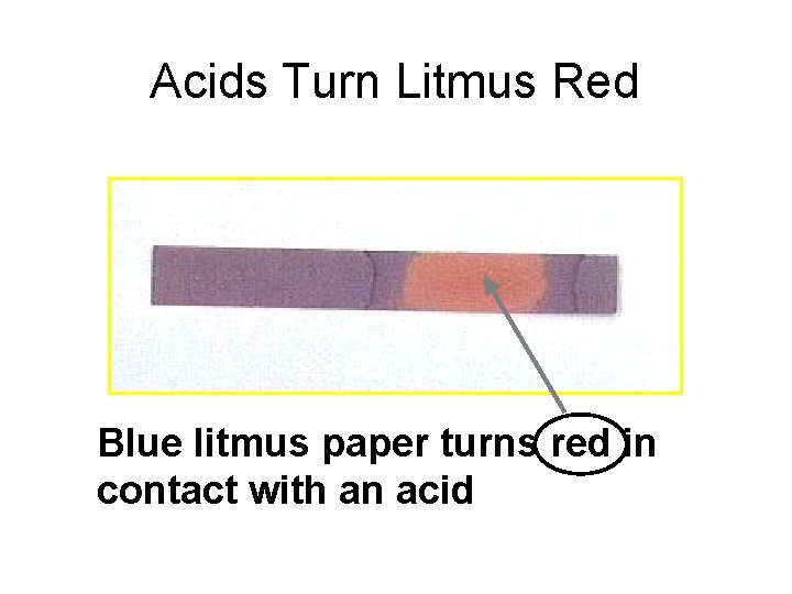 Acids Turn Litmus Red Blue litmus paper turns red in contact with an acid
