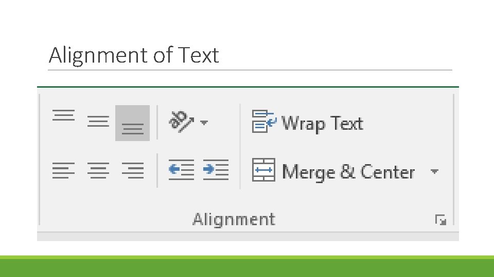 Alignment of Text 