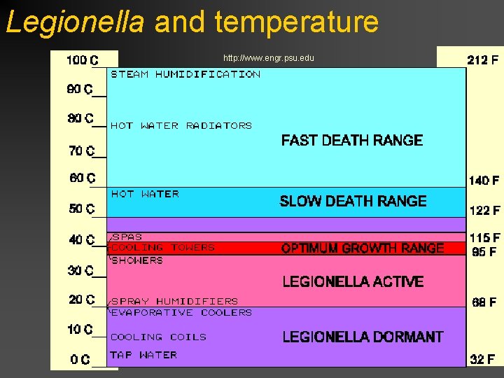 Legionella and temperature http: //www. engr. psu. edu 