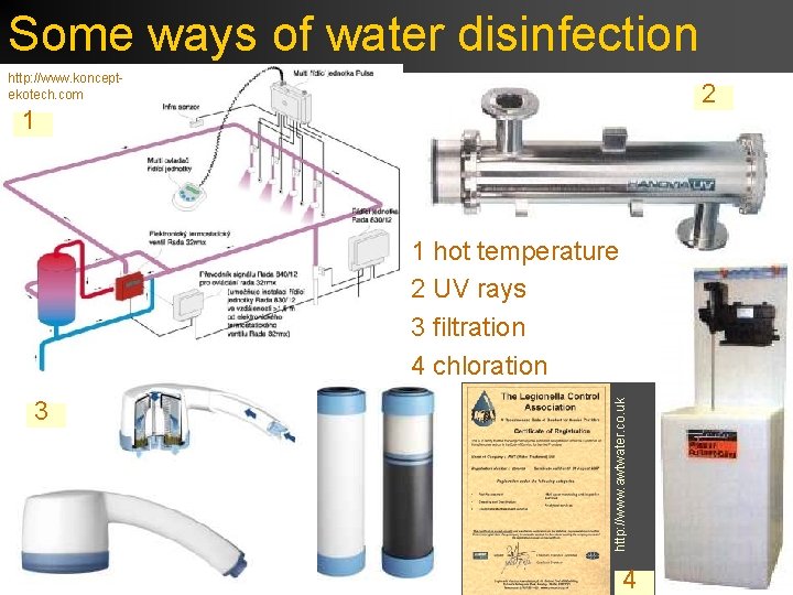 Some ways of water disinfection http: //www. konceptekotech. com 2 1 3 http: //www.