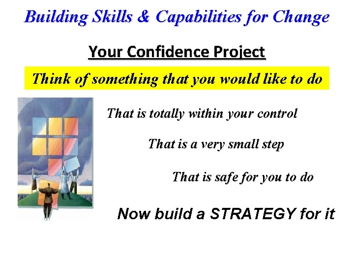 Building Skills & Capabilities for Change Your Confidence Project Think of something that you