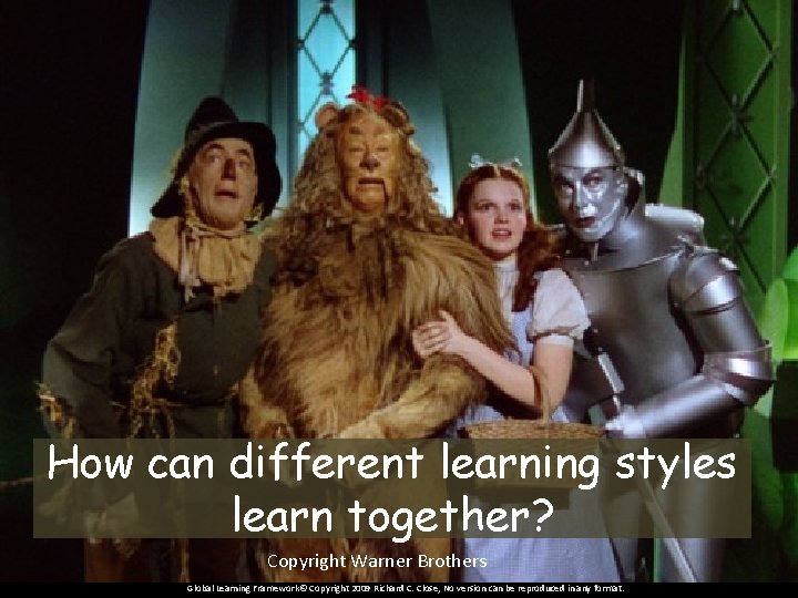 How can different learning styles learn together? Copyright Warner Brothers Global Learning Framework© Copyright