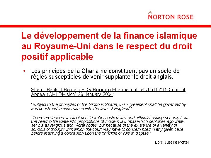 Le développement de la finance islamique au Royaume-Uni dans le respect du droit positif
