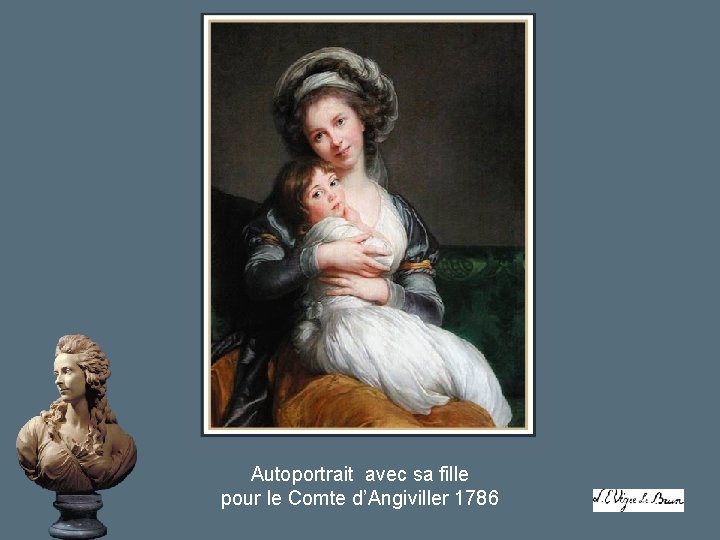 Autoportrait avec sa fille pour le Comte d’Angiviller 1786 Autoportrait avec sa fille pour le Comte d’Angiviller 1786