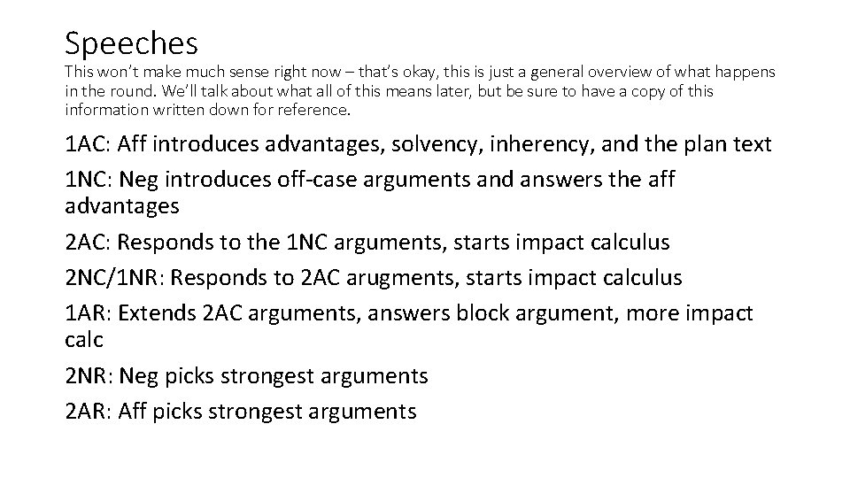 Speeches This won’t make much sense right now – that’s okay, this is just