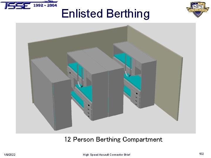 Enlisted Berthing 12 Person Berthing Compartment 1/9/2022 High Speed Assault Connector Brief 102 