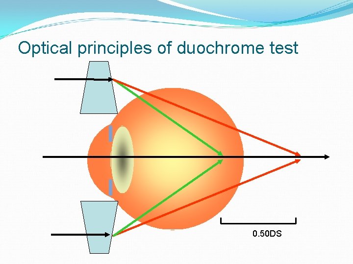 Optical principles of duochrome test 0. 50 DS 