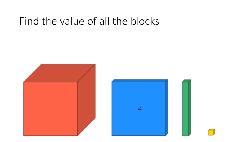 Find the value of all the blocks 25 