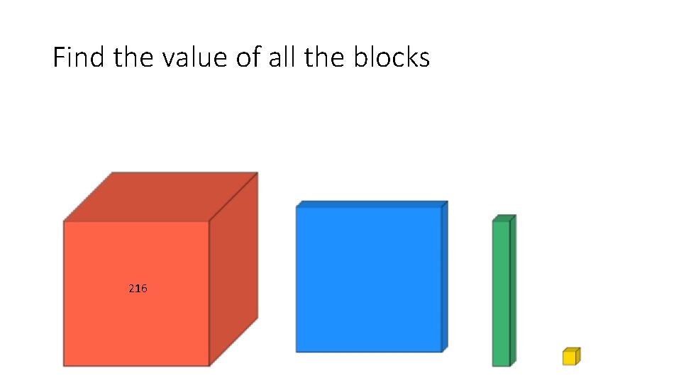 Find the value of all the blocks 216 