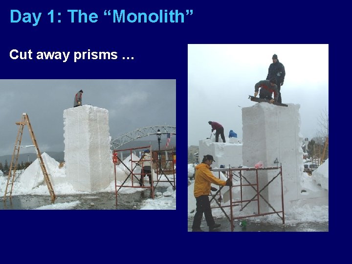 Day 1: The “Monolith” Cut away prisms … 