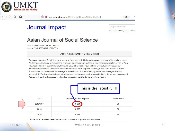 This is the latest ISI IF 14 -Feb-18 Waluyo Adi Siswanto 25 