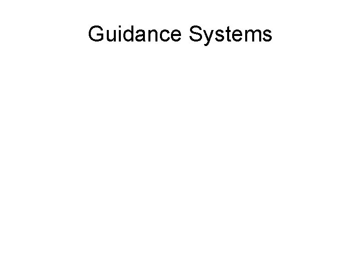Guidance Systems 