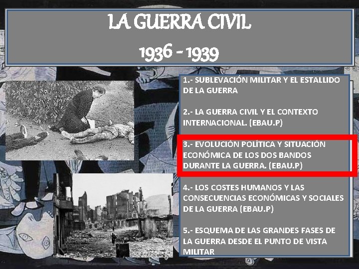 LA GUERRA CIVIL 1936 - 1939 1. - SUBLEVACIÓN MILITAR Y EL ESTALLIDO DE
