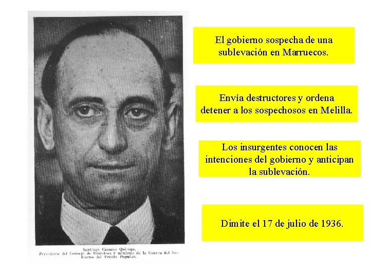 El gobierno sospecha de una sublevación en Marruecos. Envía destructores y ordena detener a