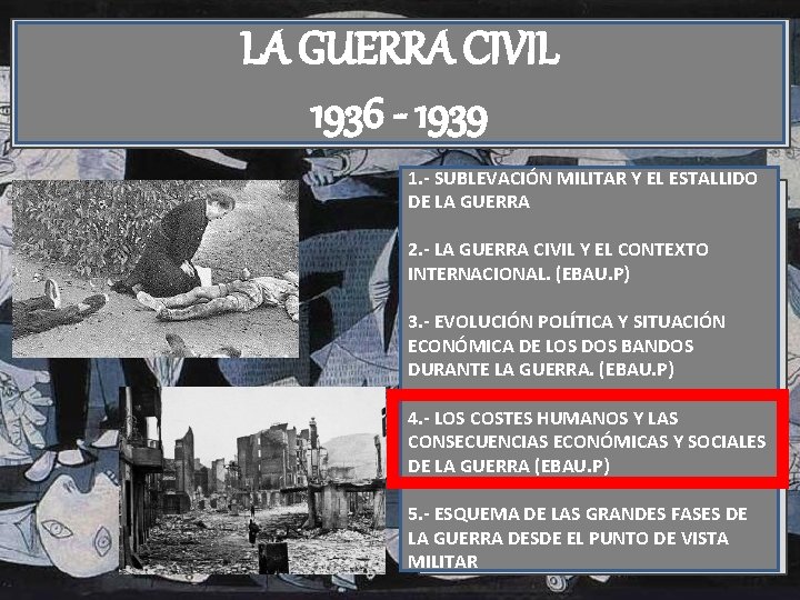 LA GUERRA CIVIL 1936 - 1939 1. - SUBLEVACIÓN MILITAR Y EL ESTALLIDO DE