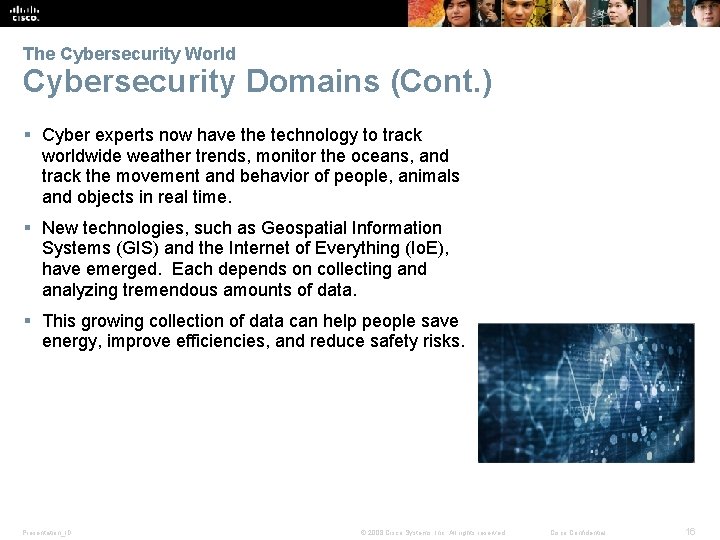 The Cybersecurity World Cybersecurity Domains (Cont. ) § Cyber experts now have the technology