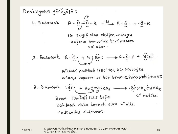 8. 6. 2021 KİM 224 ORGANİK KİMYA (C) DERS NOTLARI - DOÇ. DR. KAMRAN