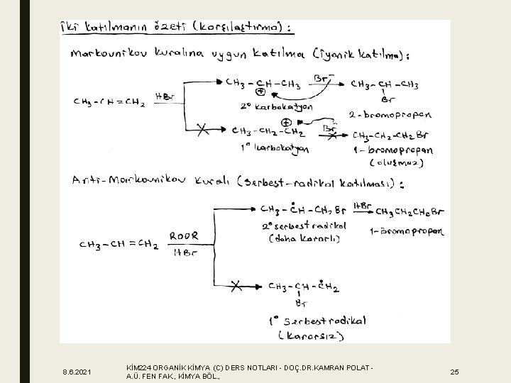 8. 6. 2021 KİM 224 ORGANİK KİMYA (C) DERS NOTLARI - DOÇ. DR. KAMRAN