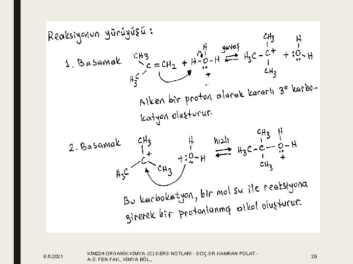 8. 6. 2021 KİM 224 ORGANİK KİMYA (C) DERS NOTLARI - DOÇ. DR. KAMRAN