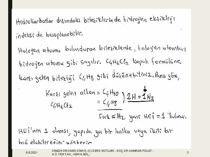 8. 6. 2021 KİM 224 ORGANİK KİMYA (C) DERS NOTLARI - DOÇ. DR. KAMRAN