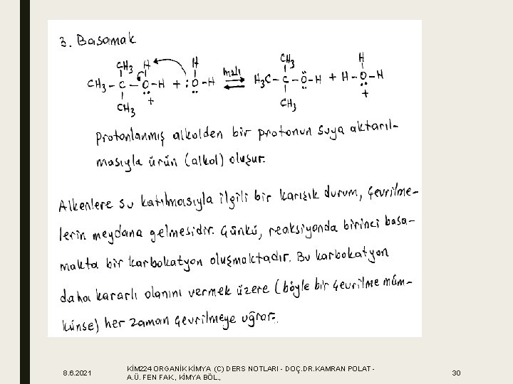 8. 6. 2021 KİM 224 ORGANİK KİMYA (C) DERS NOTLARI - DOÇ. DR. KAMRAN