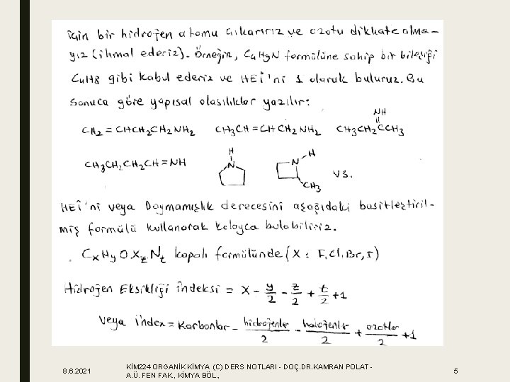 8. 6. 2021 KİM 224 ORGANİK KİMYA (C) DERS NOTLARI - DOÇ. DR. KAMRAN