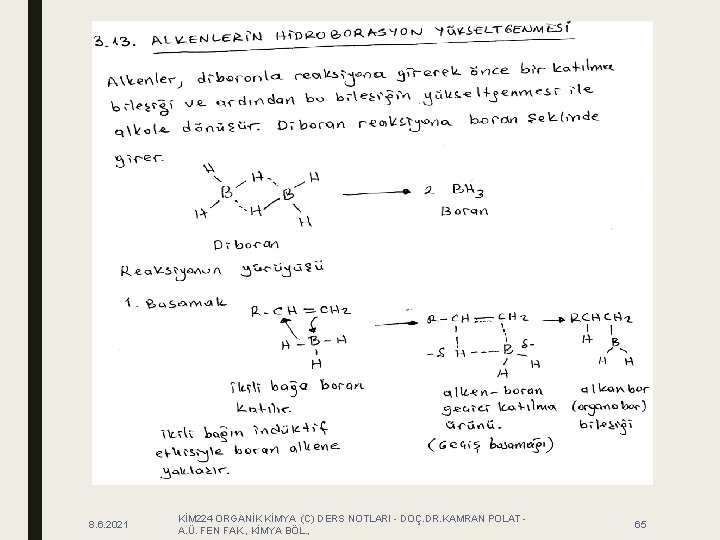 8. 6. 2021 KİM 224 ORGANİK KİMYA (C) DERS NOTLARI - DOÇ. DR. KAMRAN