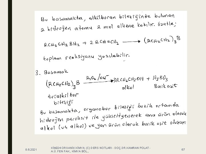 8. 6. 2021 KİM 224 ORGANİK KİMYA (C) DERS NOTLARI - DOÇ. DR. KAMRAN