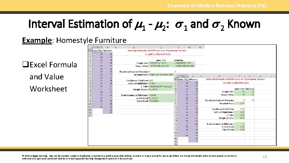 Essentials of Modern Business Statistics (7 e) Interval Estimation of 1 - 2: 1