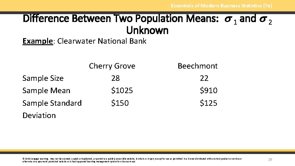 Essentials of Modern Business Statistics (7 e) Difference Between Two Population Means: 1 and