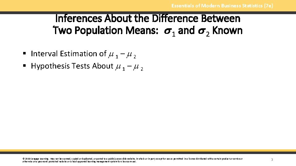 Essentials of Modern Business Statistics (7 e) Inferences About the Difference Between Two Population