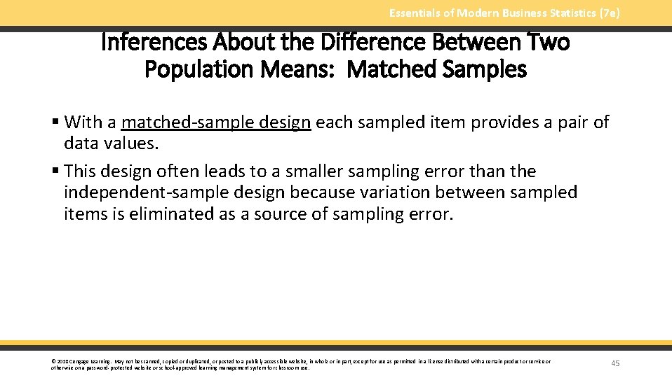 Essentials of Modern Business Statistics (7 e) Inferences About the Difference Between Two Population