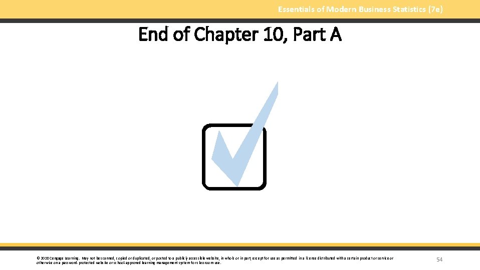Essentials of Modern Business Statistics (7 e) End of Chapter 10, Part A ©