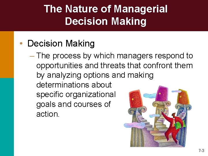 The Nature of Managerial Decision Making • Decision Making – The process by which
