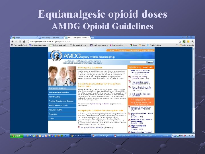 Equianalgesic opioid doses AMDG Opioid Guidelines 