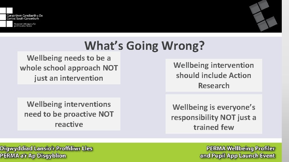 What’s Going Wrong? Wellbeing needs to be a whole school approach NOT just an